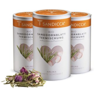 Bio Sanddorn Teemischung Detox aus Österreich mit Bio Sanddornblatt, Rosenblüte und Frauenmantel