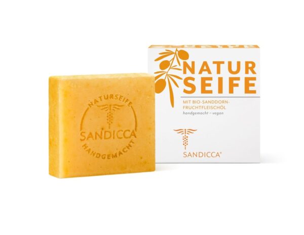 Pflegende Naturseife mit Bio-Sanddorn Fruchtfleischöl