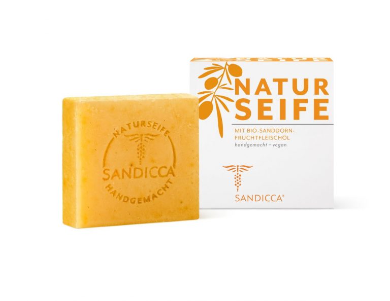 Pflegende Naturseife mit Bio-Sanddorn Fruchtfleischöl