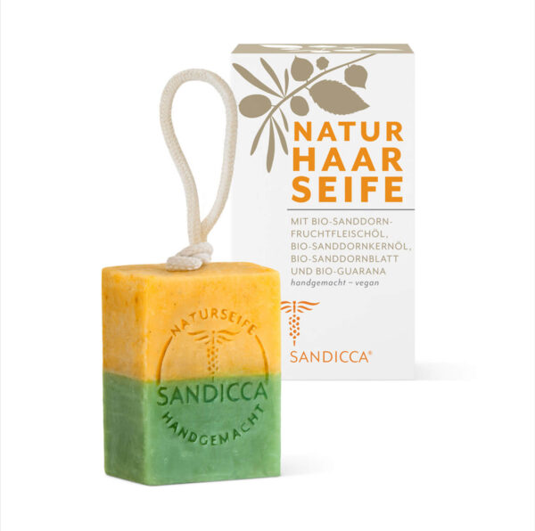 Natur-Haarseife mit Bio-Sanddorn und Bio-Guarana