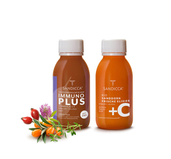 SANDICCA Sanddornfrischeelixier Immuno Plus und Bio-Sanddornfrischeelixier +C