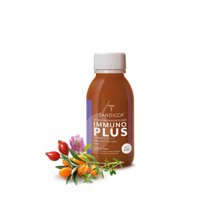 SANDICCA Sanddornfrischeelixier Immuno Plus Vitamin D3-K1-C-E mit Zink