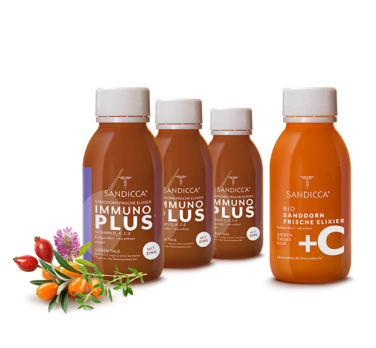Immunstark. SANDICCA Immuno Plus mit Bio Sanddornfrischeelixier +C zur Stärkung der Abwehrkräfte