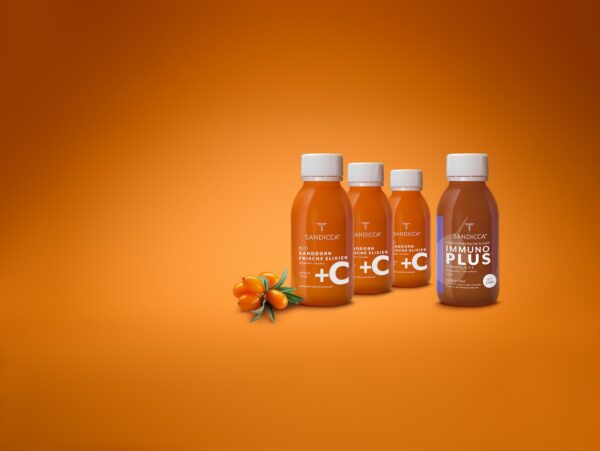 Frische-Elixier +C und Immuno Plus, oranger Hintergrund